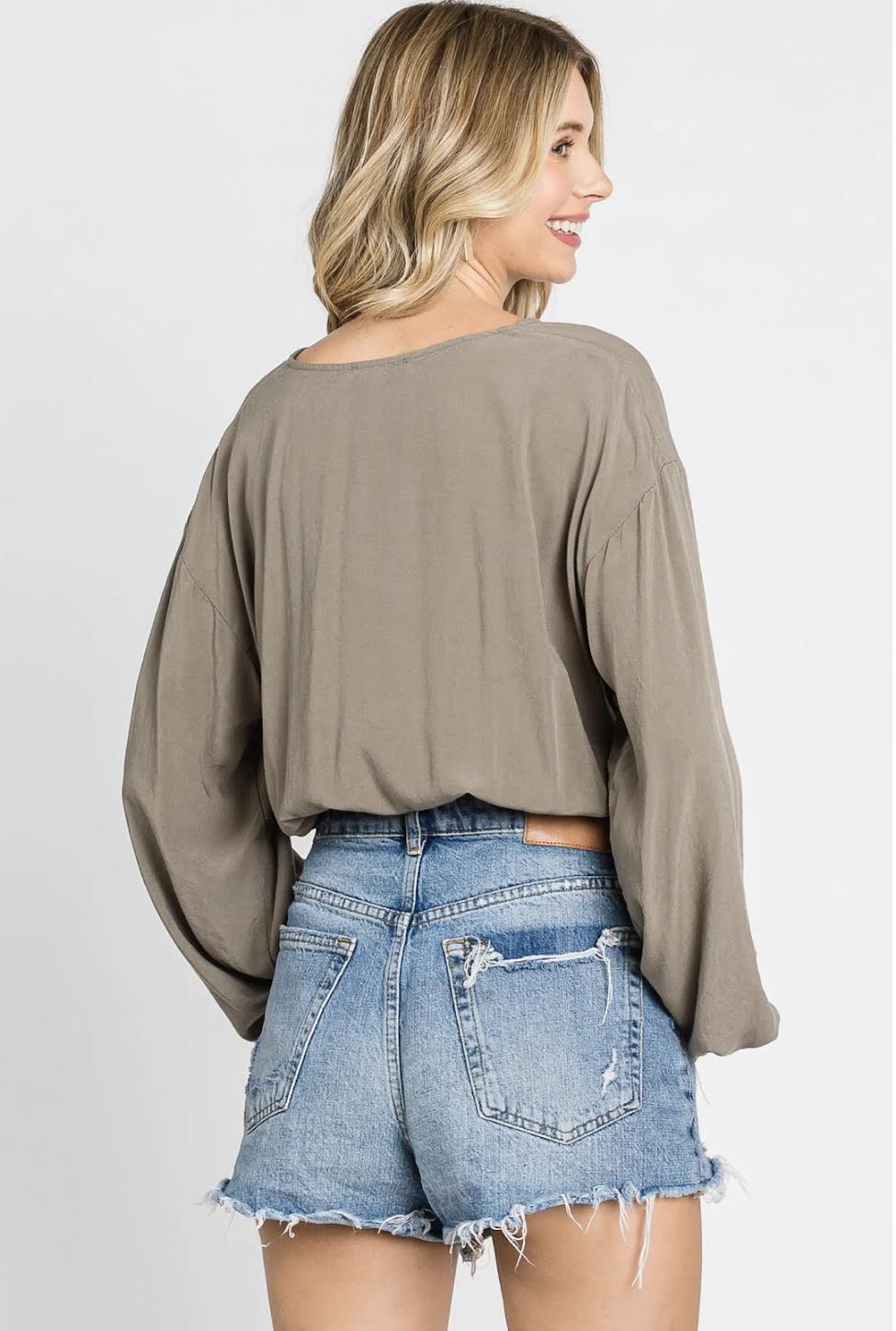 Long Sleeve Surplice Top