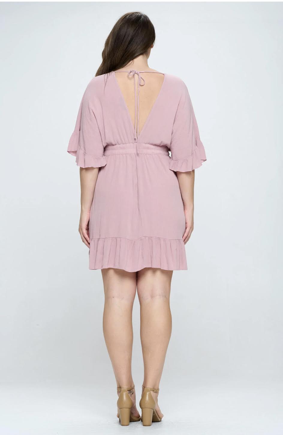 Ruffled Bat Sleeve Dress